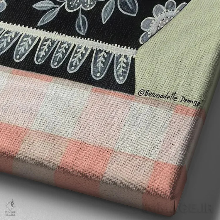 تابلو دکوراتیو سه گانه ولنتاین اثر برنادت دمینگ - نمای نزدیک بافت بوم