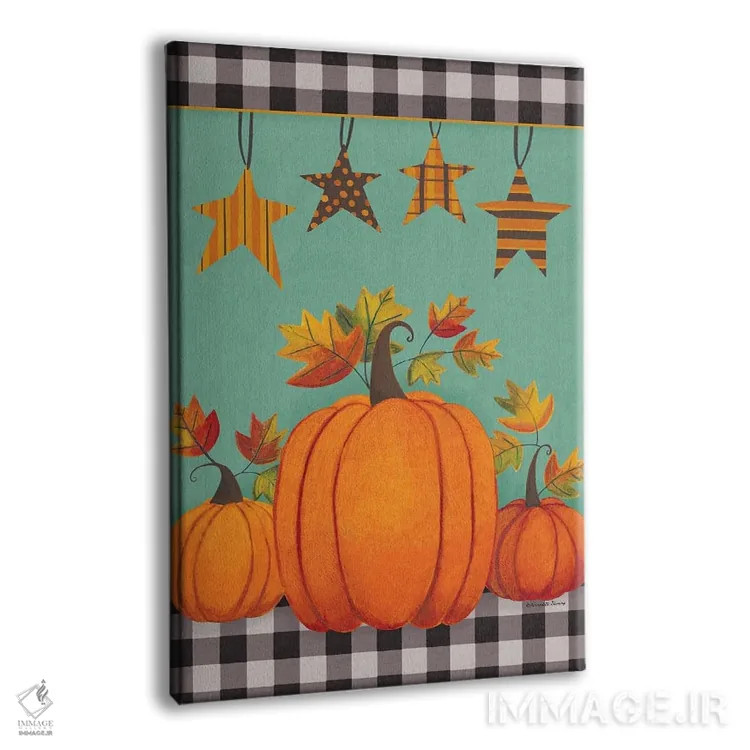 تابلو دکوراتیو کدوحلوایی و ستاره ها اثر برنادت دمینگ - نمای پرسپکتیو محصول