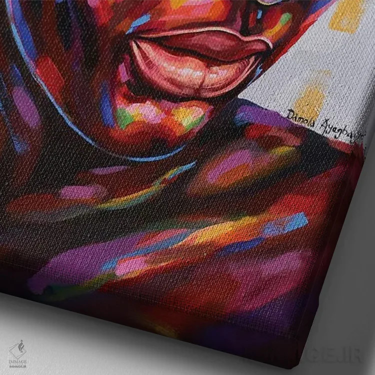 تابلو دکوراتیو حالت ذهنی VII اثر دامولا آیگبایو - نمای نزدیک بافت بوم