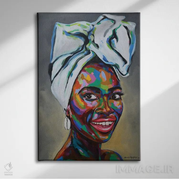 تابلو دکوراتیو فرهنگ V اثر دامولا آیگبایو - نمای روبهرو روی دیوار