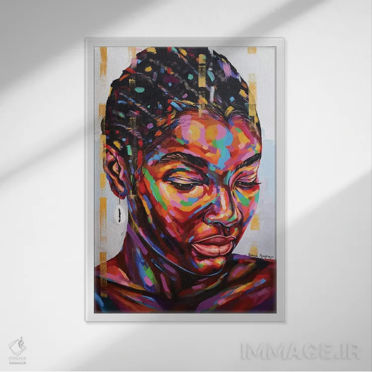 تابلو دکوراتیو حالت ذهنی VII اثر دامولا آیگبایو - نمای قابدار سفید