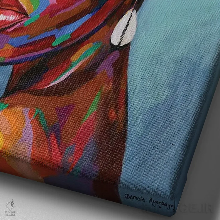 تابلو دکوراتیو هدف وجود X اثر دامولا آیگبایو - نمای نزدیک بافت بوم