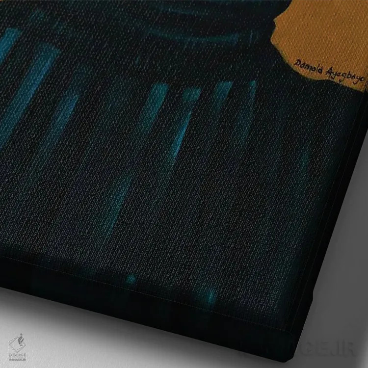 تابلو دکوراتیو مهار شده II اثر دامولا آیگبایو - نمای نزدیک بافت بوم