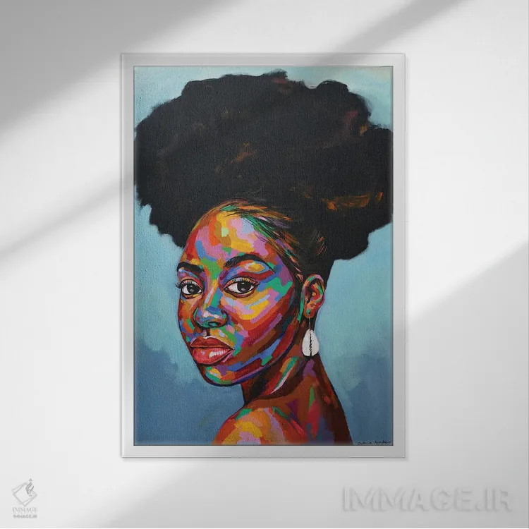 تابلو دکوراتیو هدف وجود X اثر دامولا آیگبایو - نمای قابدار سفید