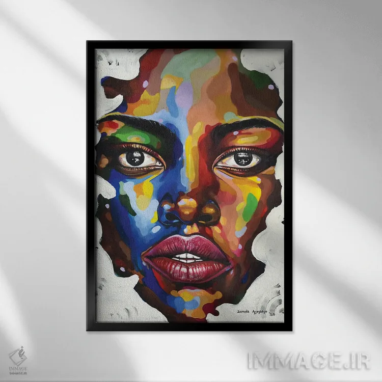 تابلو دکوراتیو انزوا اثر دامولا آیگبایو - نمای قابدار مشکی