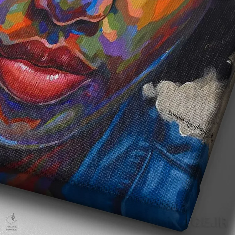 تابلو دکوراتیو حالت ذهنی XI اثر دامولا آیگبایو - نمای نزدیک بافت بوم