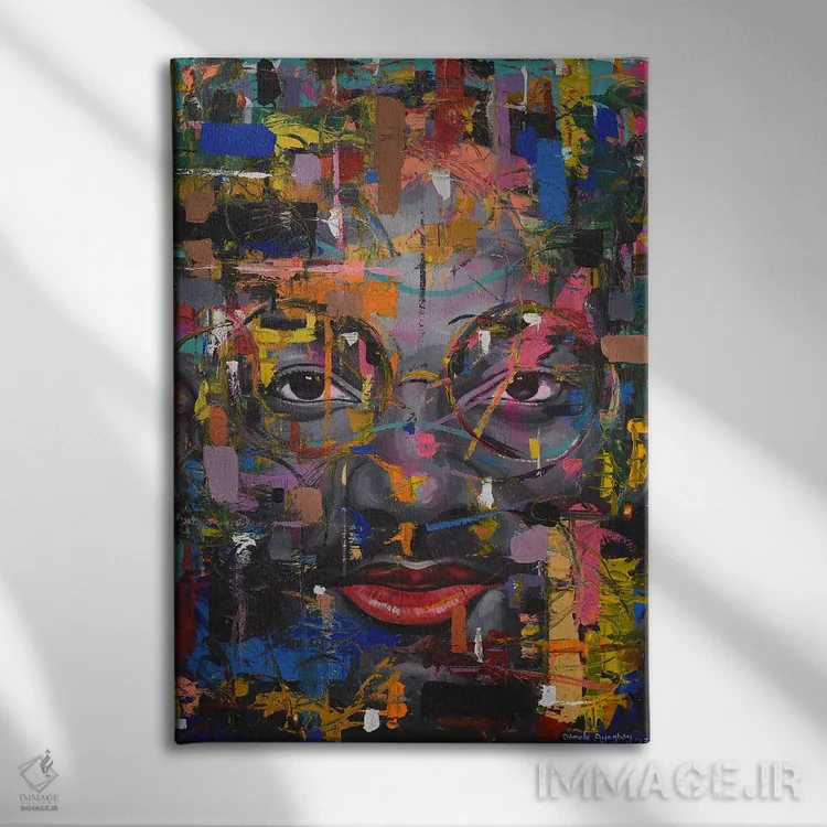 تابلو دکوراتیو نجواهای روح II اثر دامولا آیگبایو - نمای روبهرو روی دیوار