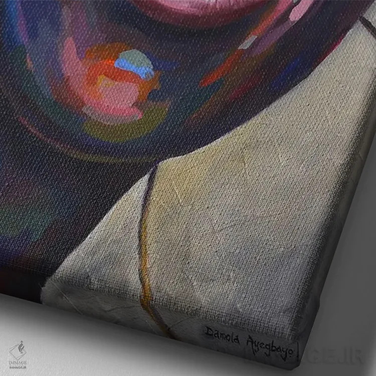 تابلو دکوراتیو علیه همه احتمالات IX اثر دامولا آیگبایو - نمای نزدیک بافت بوم