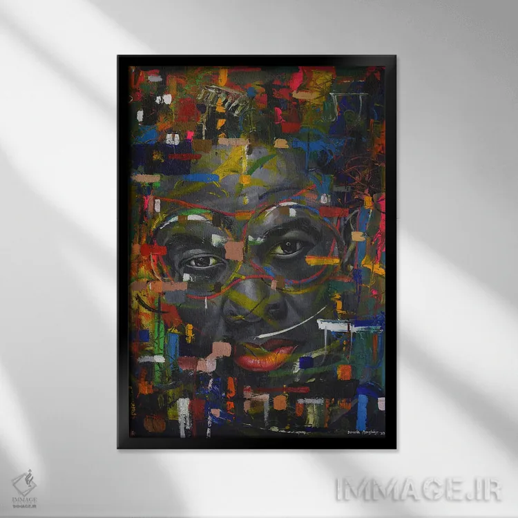 تابلو دکوراتیو نجواهای روح اثر دامولا آیگبایو - نمای قابدار مشکی