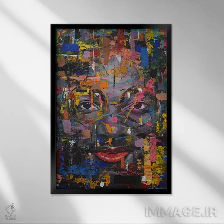 تابلو دکوراتیو نجواهای روح II اثر دامولا آیگبایو - نمای قابدار مشکی