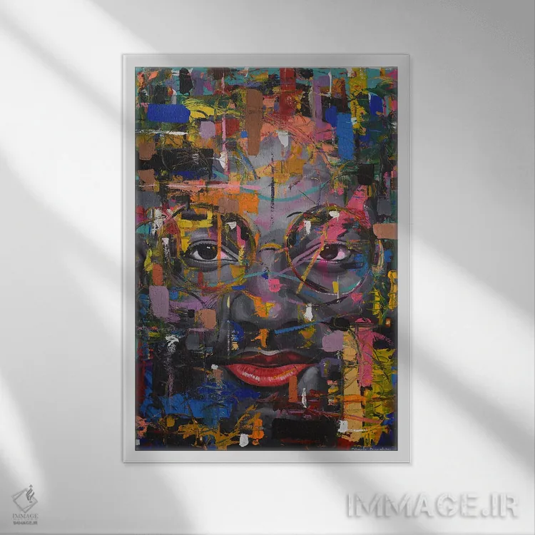 تابلو دکوراتیو نجواهای روح II اثر دامولا آیگبایو - نمای قابدار سفید