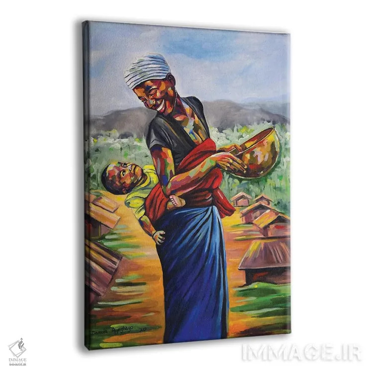 تابلو دکوراتیو گهواره اثر دامولا آیگبایو - نمای پرسپکتیو محصول