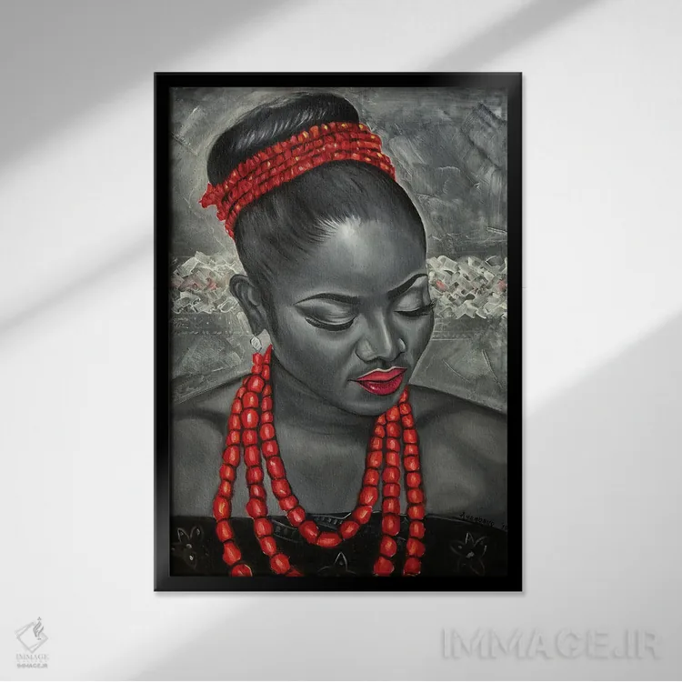 تابلو دکوراتیو فرهنگ اثر دامولا آیگبایو - نمای قابدار مشکی