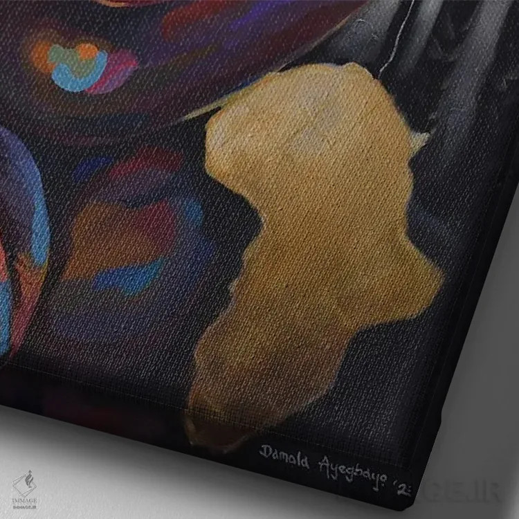 تابلو دکوراتیو حالت ذهنی XII اثر دامولا آیگبایو - نمای نزدیک بافت بوم