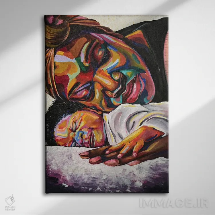 تابلو دکوراتیو پیوند مادری اثر دامولا آیگبایو - نمای روبهرو روی دیوار