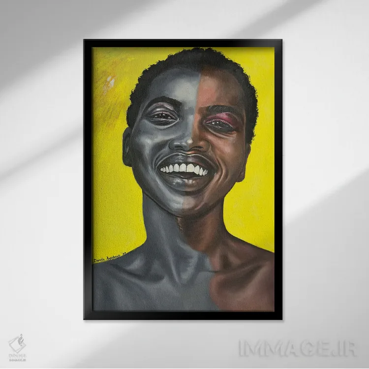 تابلو دکوراتیو مبهم اثر دامولا آیگبایو - نمای قابدار مشکی