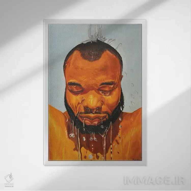 تابلو دکوراتیو خودنگاره اثر دامولا آیگبایو - نمای قابدار سفید