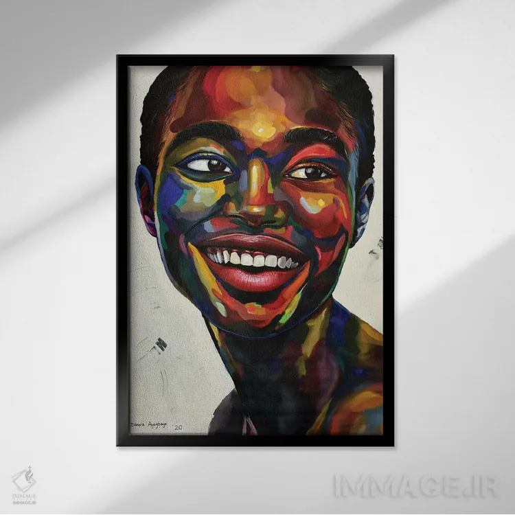 تابلو دکوراتیو جشن گرفتن زندگی III اثر دامولا آیگبایو - نمای قابدار مشکی