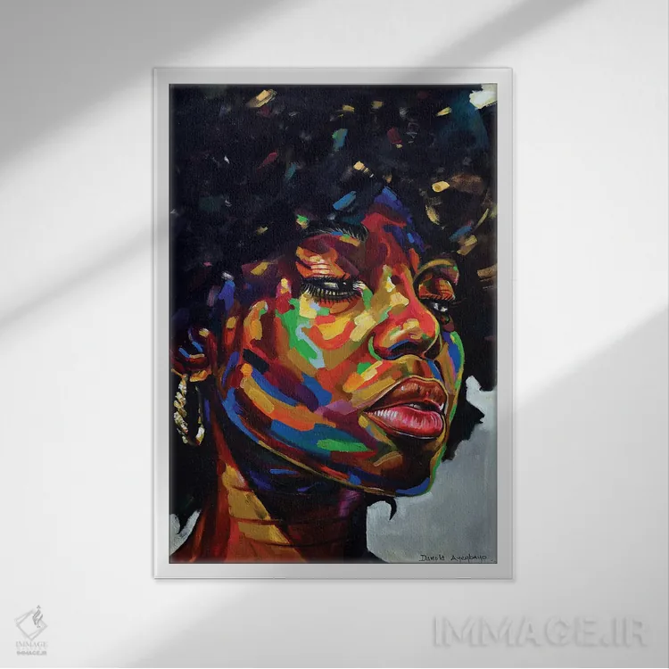 تابلو دکوراتیو آزاد اما گرسنه III اثر دامولا آیگبایو - نمای قابدار سفید