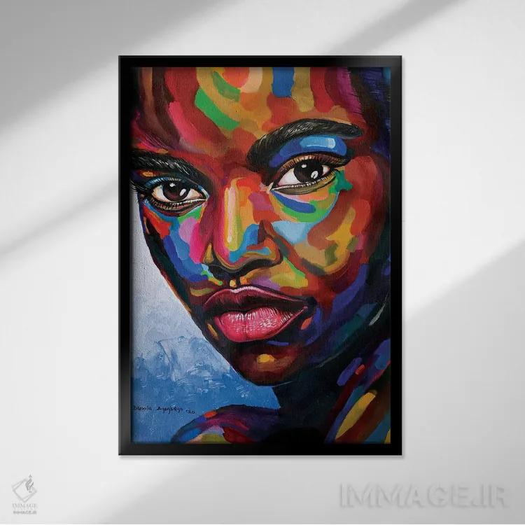 تابلو دکوراتیو حالت ذهنی اثر دامولا آیگبایو - نمای قابدار مشکی