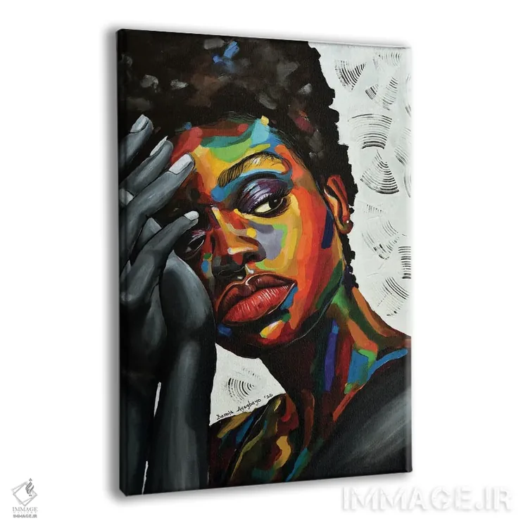 تابلو دکوراتیو آزاد اما گرسنه II اثر دامولا آیگبایو - نمای پرسپکتیو محصول