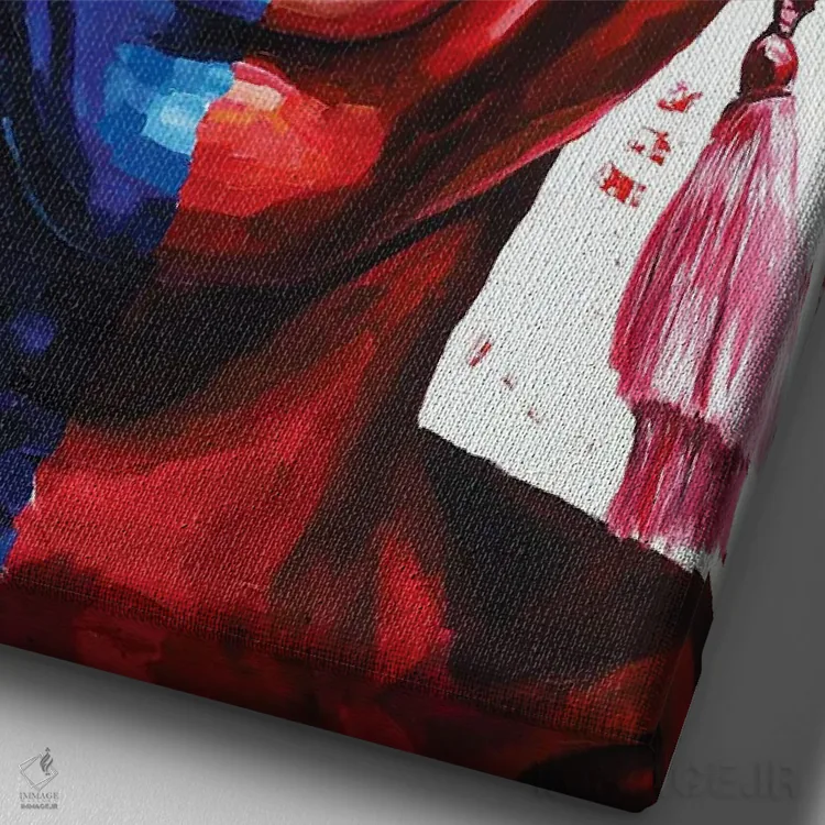 تابلو دکوراتیو جشن گرفتن زندگی IV اثر دامولا آیگبایو - نمای نزدیک بافت بوم