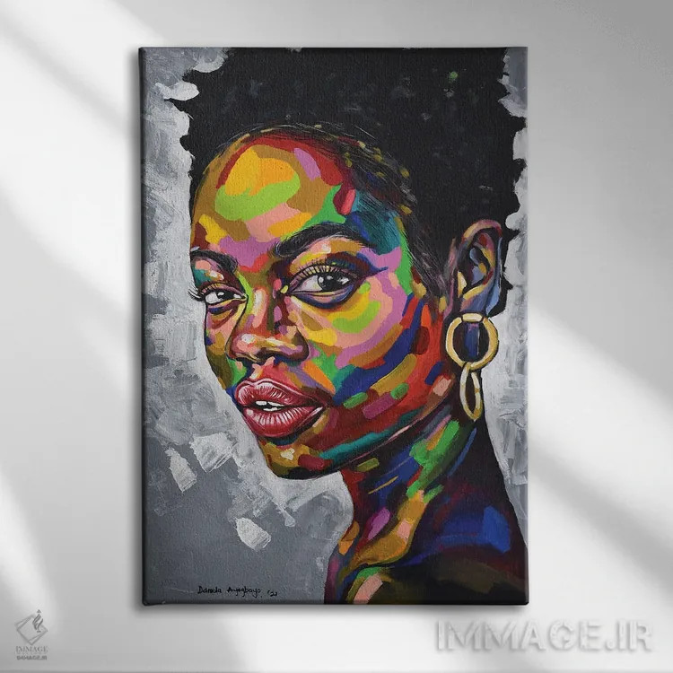 تابلو دکوراتیو هدف وجود II اثر دامولا آیگبایو - نمای روبهرو روی دیوار