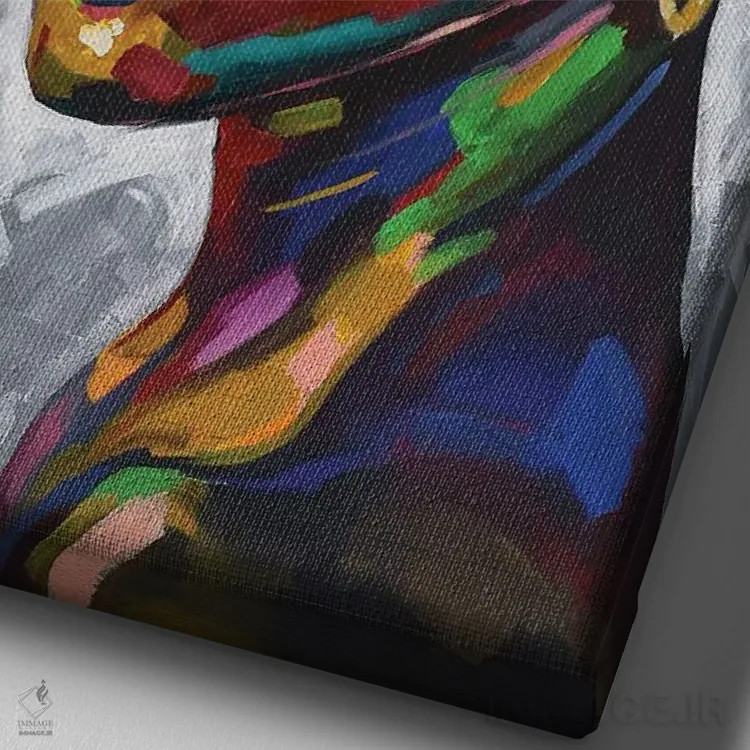 تابلو دکوراتیو هدف وجود II اثر دامولا آیگبایو - نمای نزدیک بافت بوم