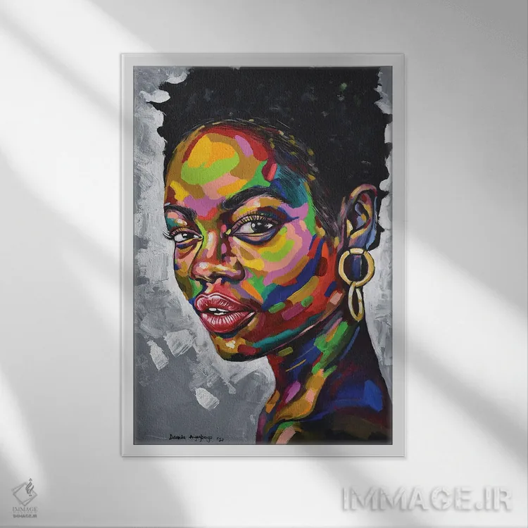 تابلو دکوراتیو هدف وجود II اثر دامولا آیگبایو - نمای قابدار سفید