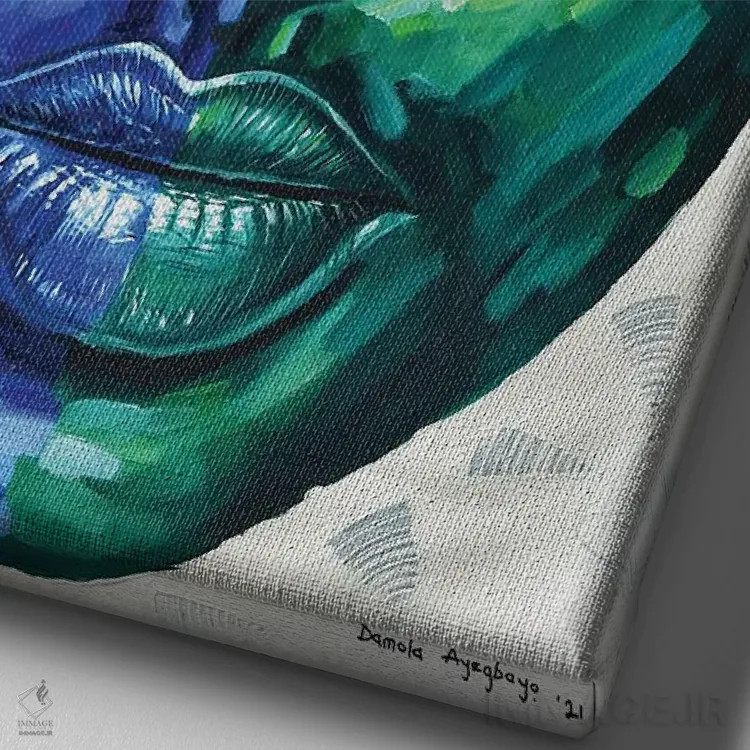 تابلو دکوراتیو سوی دیگر II اثر دامولا آیگبایو - نمای نزدیک بافت بوم