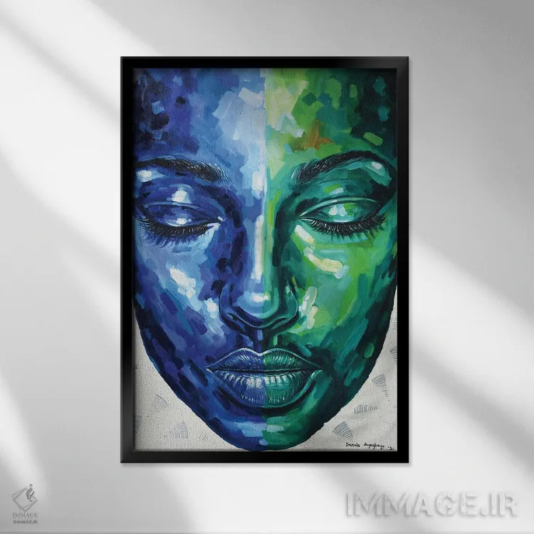 تابلو دکوراتیو سوی دیگر II اثر دامولا آیگبایو - نمای قابدار مشکی