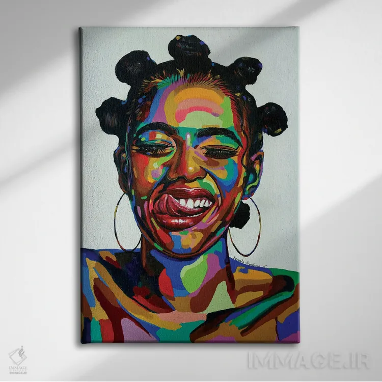 تابلو دکوراتیو نیروی حیات اثر دامولا آیگبایو - نمای روبهرو روی دیوار