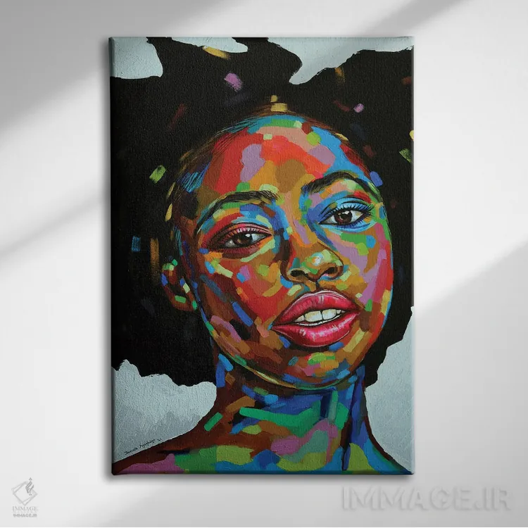 تابلو دکوراتیو هدف وجود III اثر دامولا آیگبایو - نمای روبهرو روی دیوار