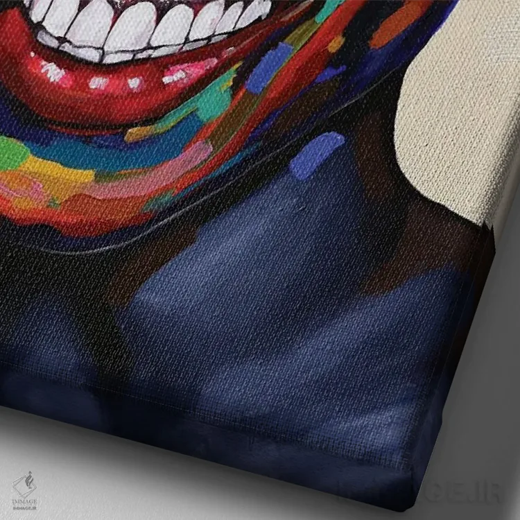 تابلو دکوراتیو سفرهای من II اثر دامولا آیگبایو - نمای نزدیک بافت بوم