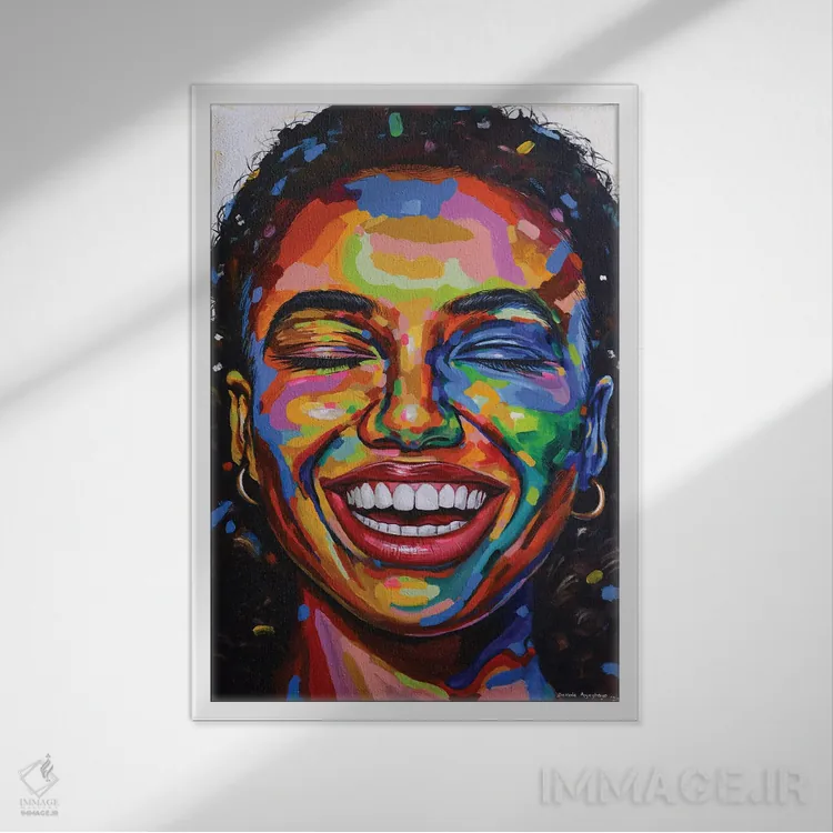 تابلو دکوراتیو جشن گرفتن زندگی VI اثر دامولا آیگبایو - نمای قابدار سفید