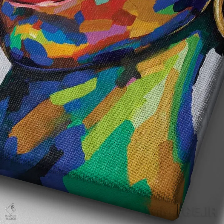 تابلو دکوراتیو حالت ذهنی II اثر دامولا آیگبایو - نمای نزدیک بافت بوم