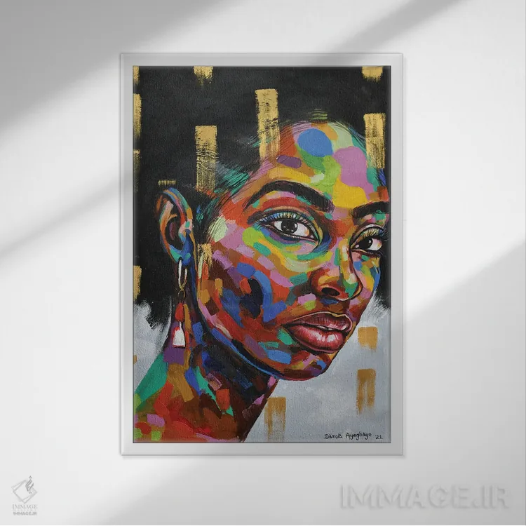 تابلو دکوراتیو هدف از وجود IV اثر دامولا آیگبایو - نمای قابدار سفید