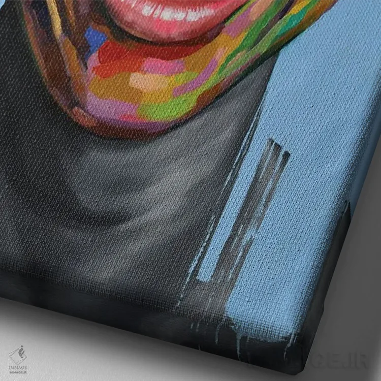 تابلو دکوراتیو جشن زندگی VIII اثر دامولا آیگبایو - نمای نزدیک بافت بوم