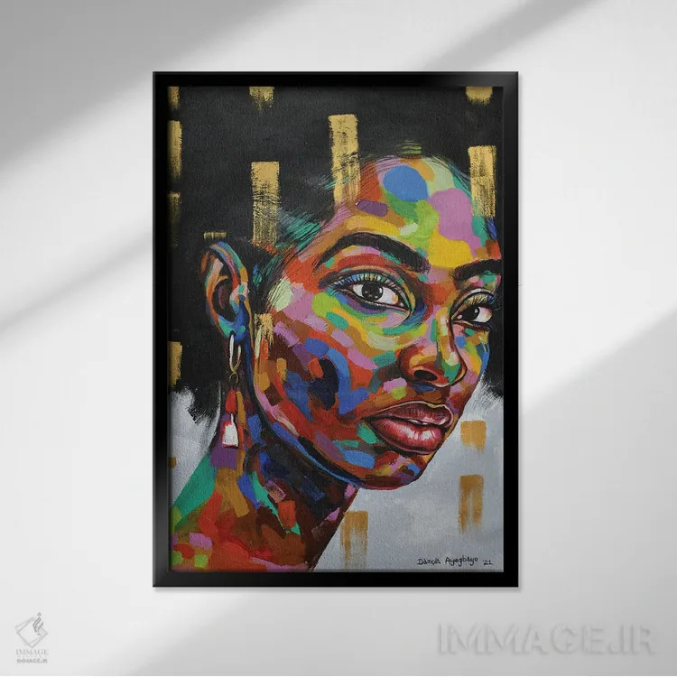 تابلو دکوراتیو هدف از وجود IV اثر دامولا آیگبایو - نمای قابدار مشکی