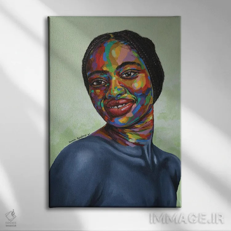 تابلو دکوراتیو انییان انسان IV اثر دامولا آیگبایو - نمای روبهرو روی دیوار