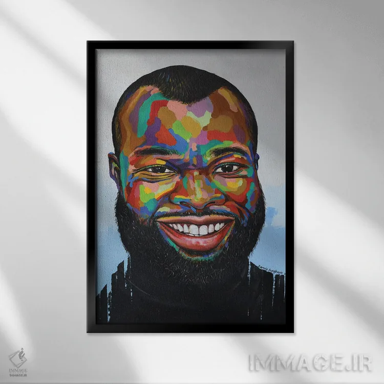 تابلو دکوراتیو جشن زندگی IX اثر دامولا آیگبایو - نمای قابدار مشکی