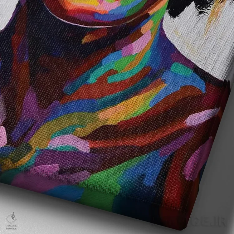 تابلو دکوراتیو جشن زندگی XI اثر دامولا آیگبایو - نمای نزدیک بافت بوم