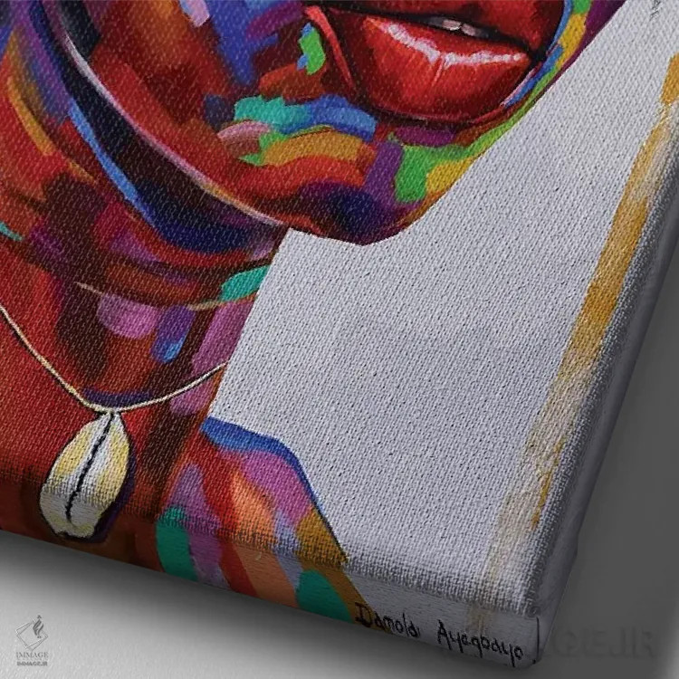 تابلو دکوراتیو حالت ذهنی VI اثر دامولا آیگبایو - نمای نزدیک بافت بوم