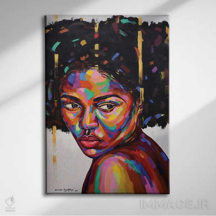 تابلو دکوراتیو هدف از وجود VIII اثر دامولا آیگبایو - نمای روبهرو روی دیوار