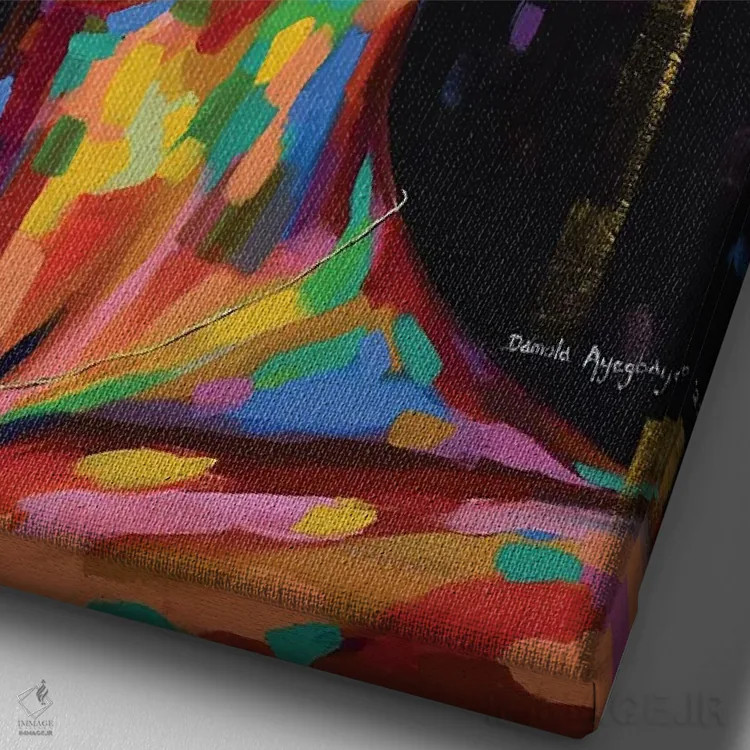 تابلو دکوراتیو چشم انداز امید III اثر دامولا آیگبایو - نمای نزدیک بافت بوم