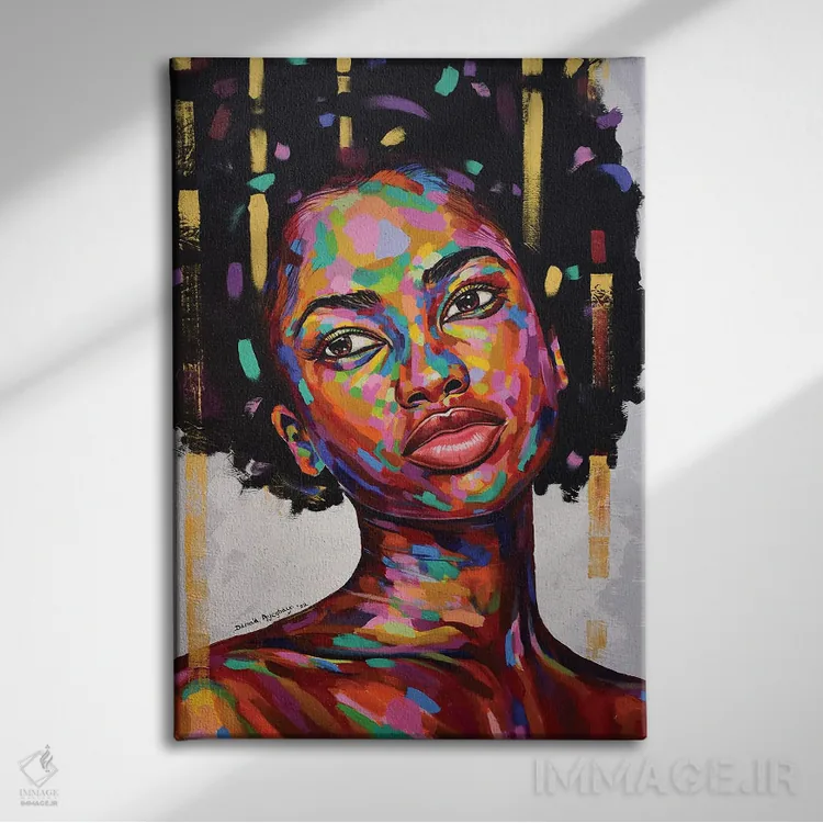 تابلو دکوراتیو آزاد اما گرسنه IV اثر دامولا آیگبایو - نمای روبهرو روی دیوار