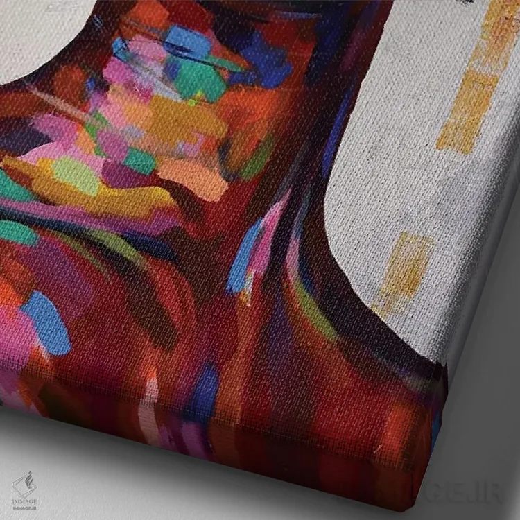 تابلو دکوراتیو آزاد اما گرسنه IV اثر دامولا آیگبایو - نمای نزدیک بافت بوم