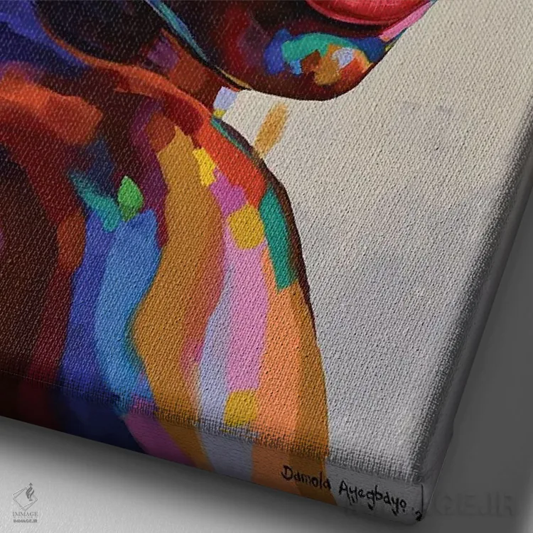 تابلو دکوراتیو هدف از وجود IX اثر دامولا آیگبایو - نمای نزدیک بافت بوم