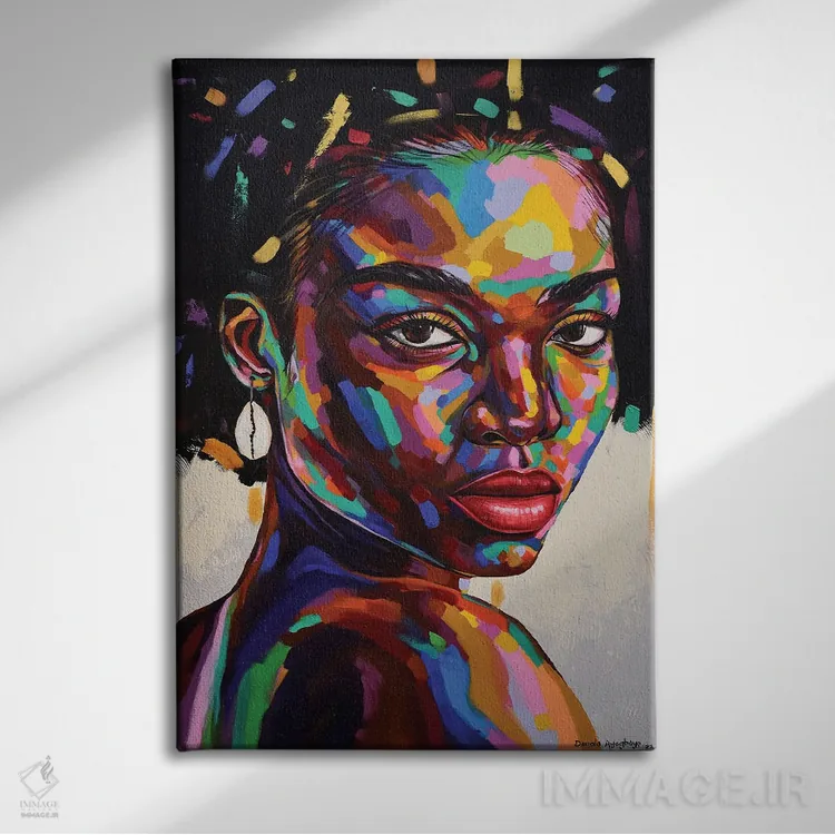 تابلو دکوراتیو هدف از وجود IX اثر دامولا آیگبایو - نمای روبهرو روی دیوار