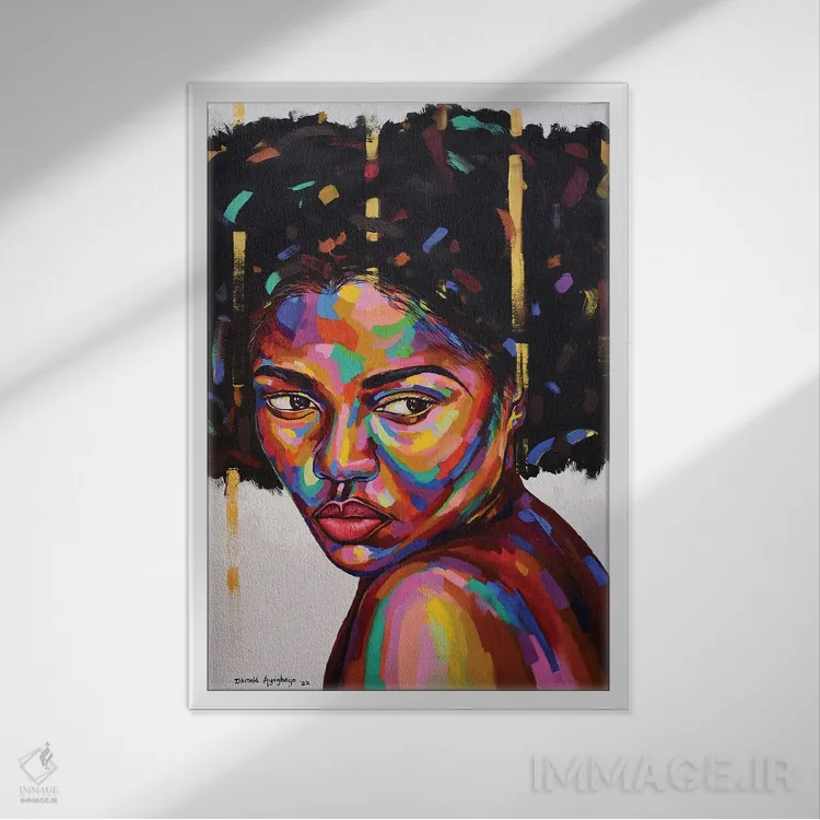 تابلو دکوراتیو هدف از وجود VIII اثر دامولا آیگبایو - نمای قابدار سفید